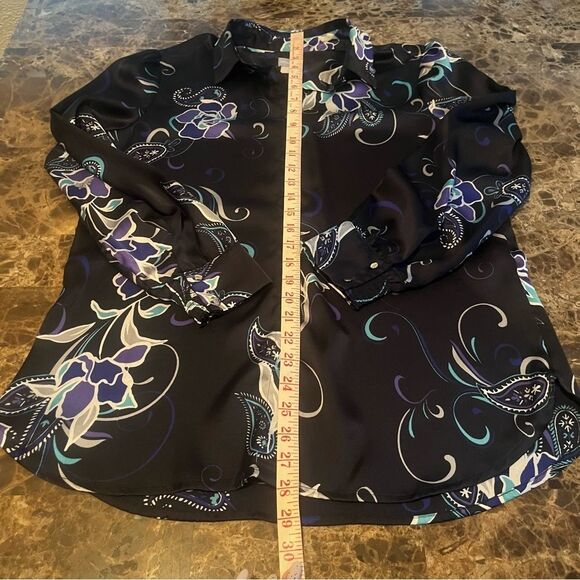 Chico’s Blouse Women’s Size 1 (M) Floral Print Button Front Tunic​ - Picture 6 of 12